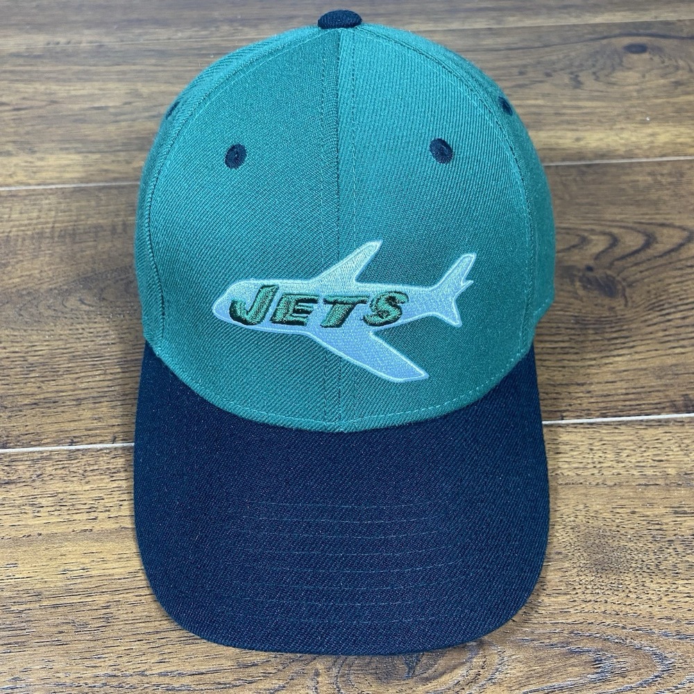 New York Jets Hat Reebok Vintage Collection Airplane Logo Strapback Green Cap